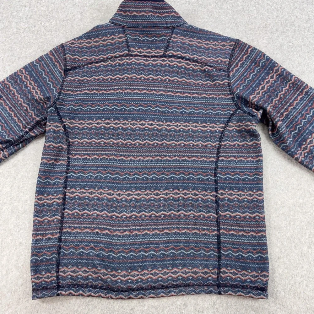 The North Face Sweater Mens Small Blue 1/4 Zip Fleece Fair Isle Thermal Outdoor